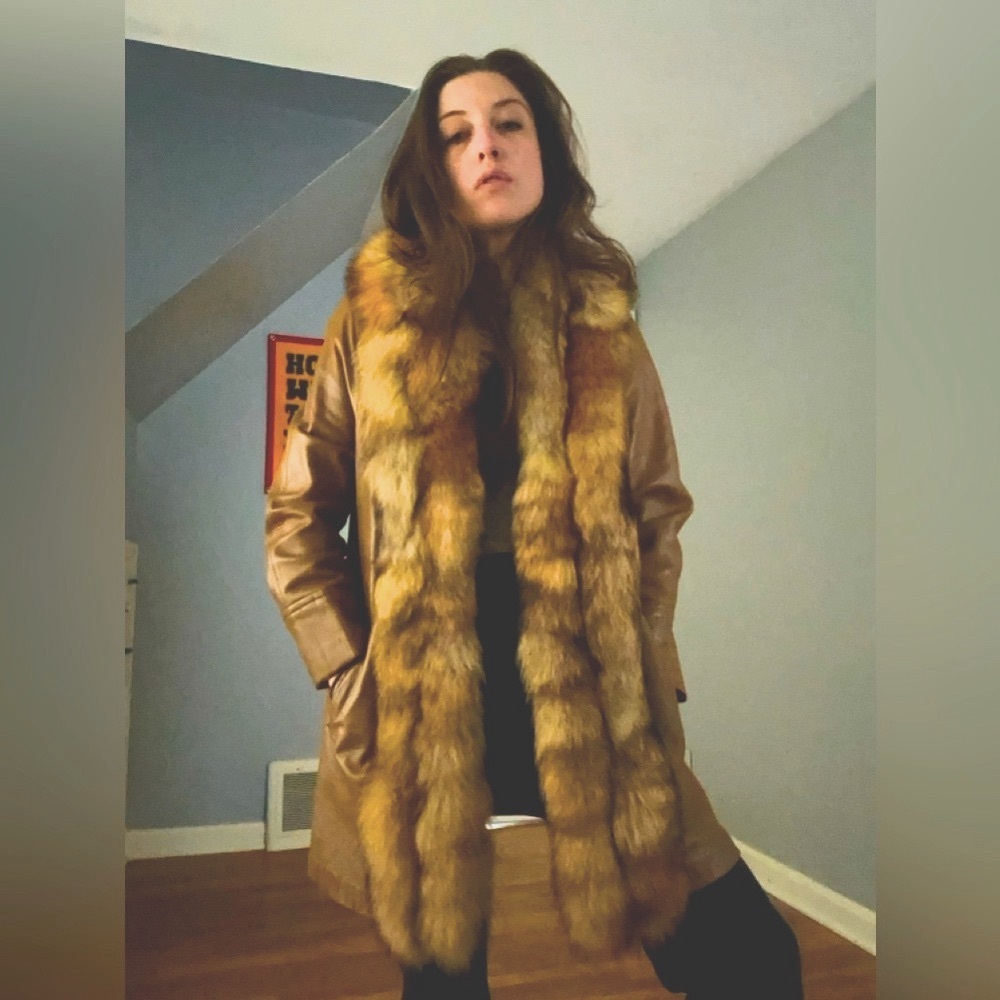 Vintage Rare 60’s Penny Lane Coat Genuine Leather Real Fur Antique New York City